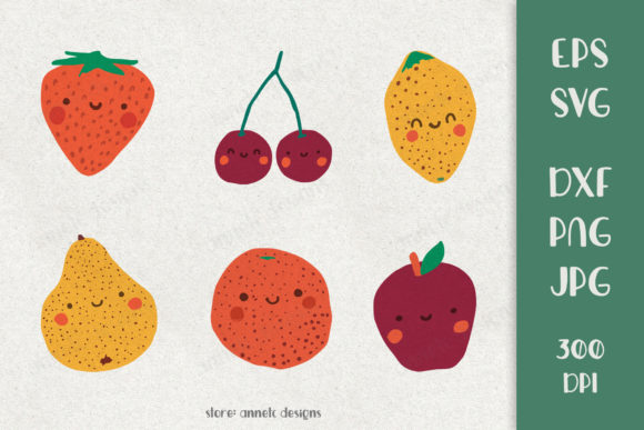 Download Cute Fruits Clipart Bundle&nbsp; - Clipart bundle Collection