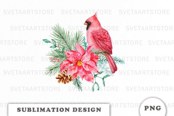 Download Watercolor Christmas Bouquet Clipart PNG - Christmas Collection