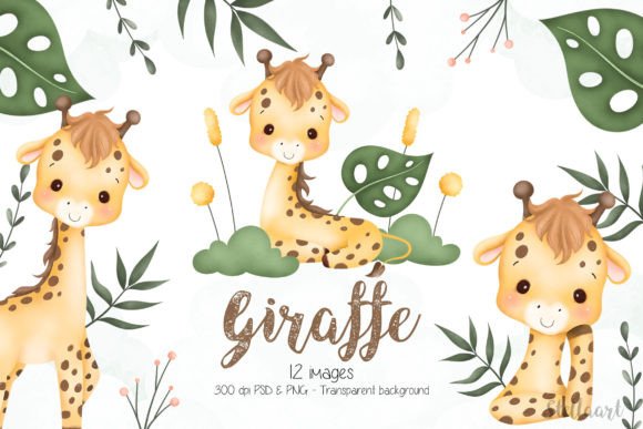 Download Giraffe and Tropical Leaves Clipart - Leaves Collection