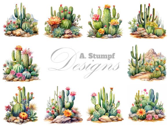 Download Cactus Watercolor Plants Clipart Bundle - Clipart bundle Collection