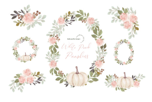 Download Floral Frame Modern Flowers Pumpkin - Premium Resources