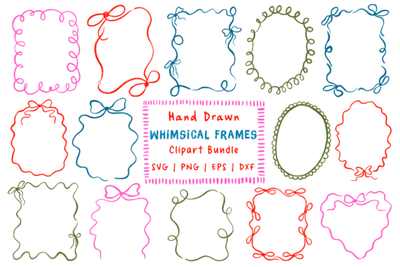 Download Whimsical Frames Doodle Clipart Bundle - Clipart bundle Collection