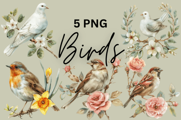 Download Watercolor Bird Floral Design Nature Art - Nature Collection