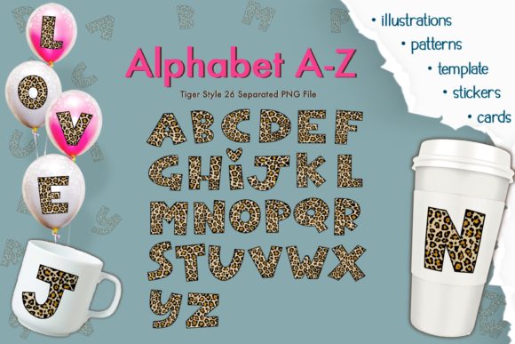 Download A-Z Alphabet Graphic Tiger Style Letters - Graphic Collection
