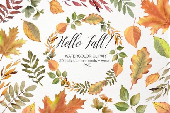 Download Fall Leaves Clipart. Watercolor Autumn - Leaves Collection