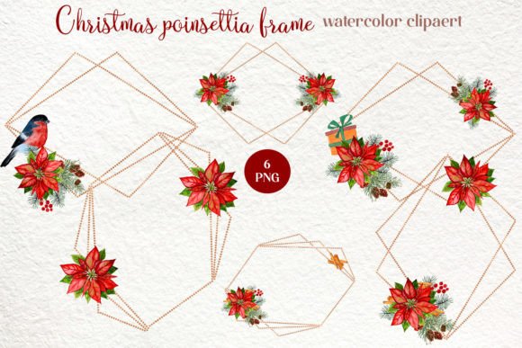 Download Christmas Frame Poinsettia Clipart - Christmas Collection