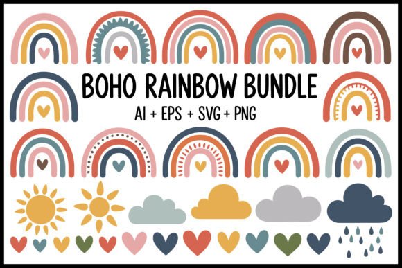 Download Boho Rainbow Clipart Bundle - Clipart bundle Collection