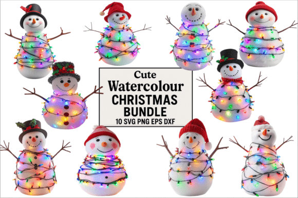 Download Cute Watercolour Christmas Bundle - Christmas Collection