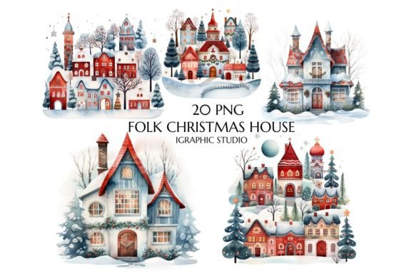 Download Scandinavian Christmas House Clipart - Christmas Collection