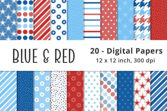 Download Red, White, and Blue Digital Paper - White Collection