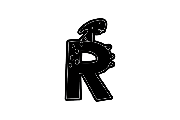 Download Dinosaur Alphabet Graphic Black Style - Graphic Collection