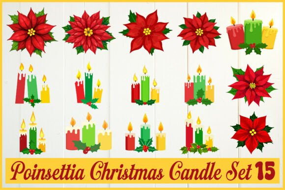 Download Poinsettia Christmas Candle - Christmas Collection