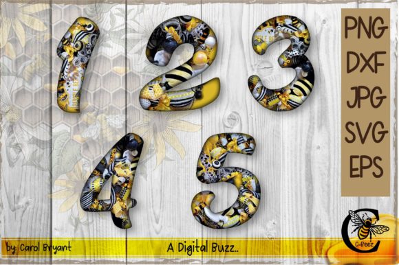 Download 12345 Beez Filled Alphabet Graphic - Graphic Collection
