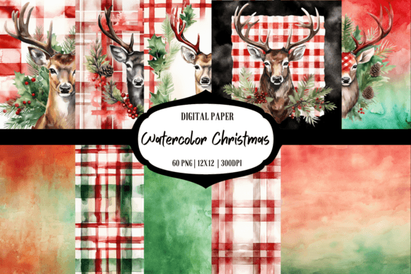 Download BUNDLE Christmas Background | Watercolor - Christmas Collection