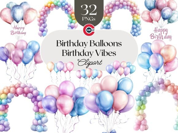 Download Colorful Birthday Balloons Graphics - Graphic Collection