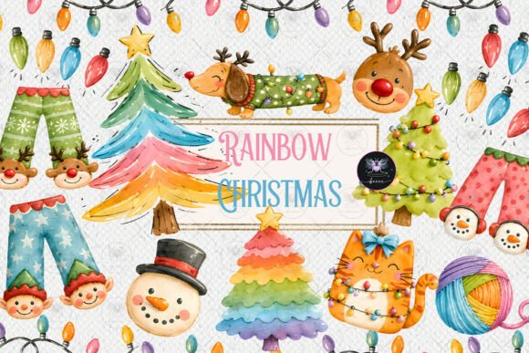 Download Christmas Rainbow Clipart - Christmas Collection