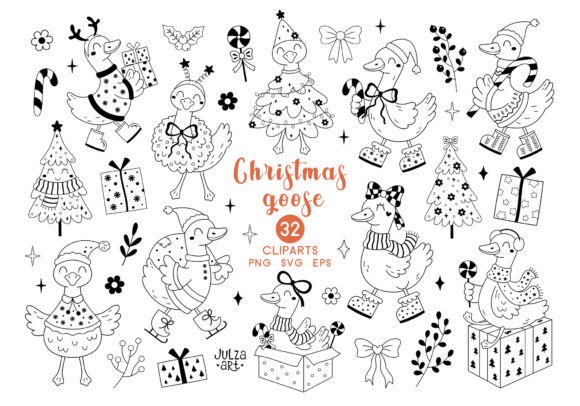 Download Silly Christmas Goose Clipart SVG PNG - Christmas Collection