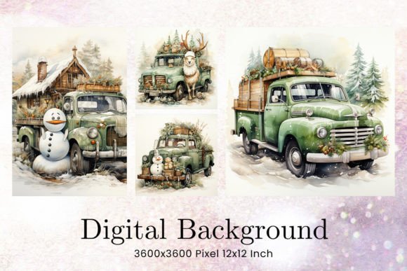 Download Snowman Classic Car Christmas Background - Christmas Collection