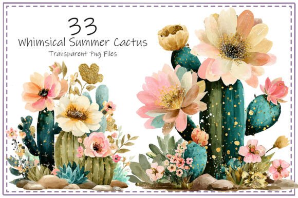 Download Whimsical Summer Cactus Clipart Bundle - Clipart bundle Collection