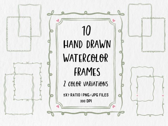 Download Watercolor Frame Clipart Bundle PNG - Clipart bundle Collection