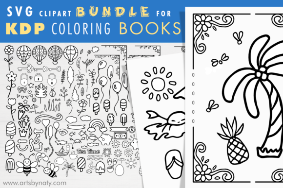Download Clipart Bundle for KDP Coloring Book - Clipart bundle Collection