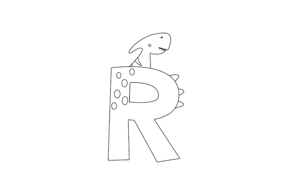 Download Dinosaur Alphabet Graphic Outline Style - Graphic Collection