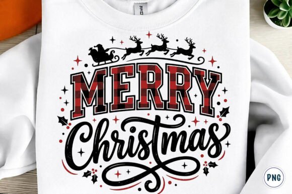 Download Merry Christmas Buffalo Plaid PNG - Christmas Collection