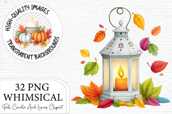 Download Fall Candle and Leaves Clipart - Leaves Collection