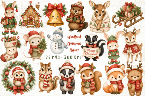 Download Woodland Christmas Clipart PNG - Christmas Collection