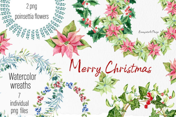 Download Merry Christmas Watercolor Wreath - Christmas Collection