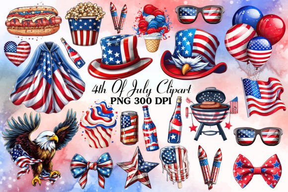 Download 4th of July Sublimation Clipart Bundle - Clipart bundle Collection