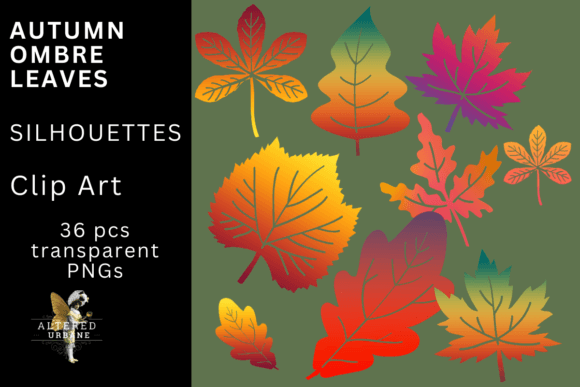 Download Autumn Ombre Leaves Clip Art - Leaves Collection