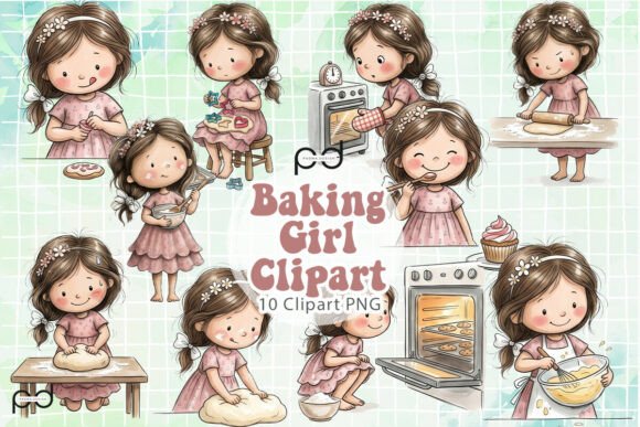 Download Baking Girl Illustrations Graphics - Graphic Collection