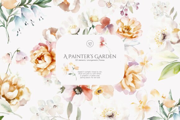 Download Watercolor Modern Flowers Clipart Set - Premium Bundle