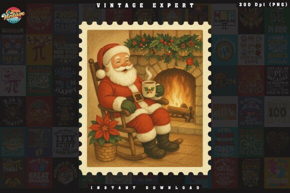 Download Warm Christmas Night Santa Postage PNG - Christmas Collection