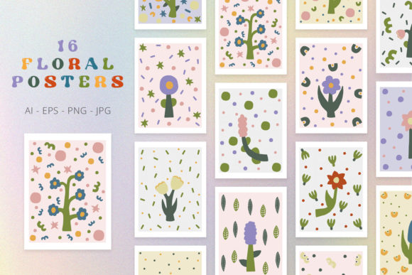Download Modern Flowers Vector Posters - Modern flowers Collection
