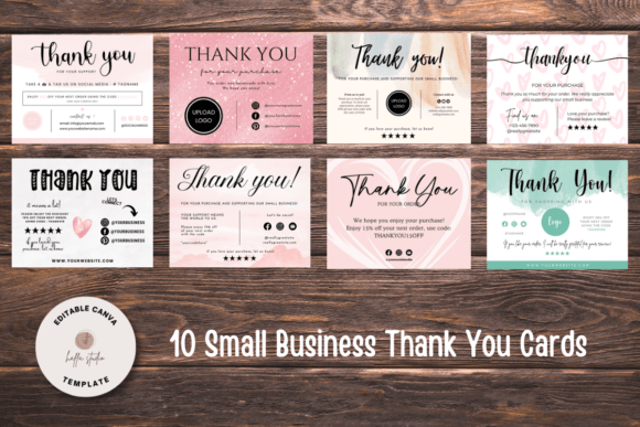 Download 8 Small Business Thank You Cards Bundle - Business Collection